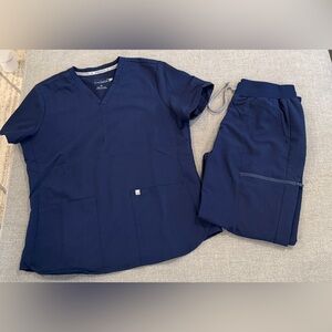 Fabletics Navy Blue Performance Scrub Set